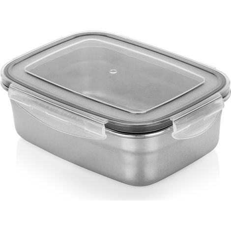 Recipiente de acero inoxidable para alimentos con tapa y cierre hermético, 700 ml