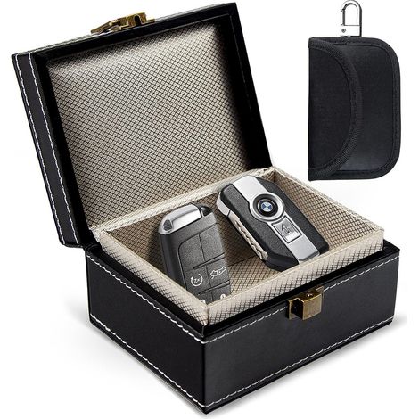 Étui de protection RFID pour clés de voiture, coffre-fort Faraday, antivol, boîte de protection antimagnétique, noir universel.