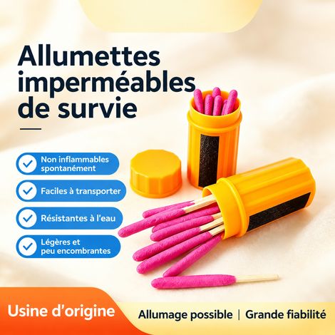 Allumettes de Survie Coupe-Vent et Étanche 20 Pièces Étui Tube Camping Randonnée Urgence 5 × 0,21 × 0,21 cm 0,65 g – Livraison gratuite (1/5)