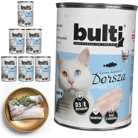 Aliment humide pour chat BULTI, boîte de 6 x 400 g (1/3)
