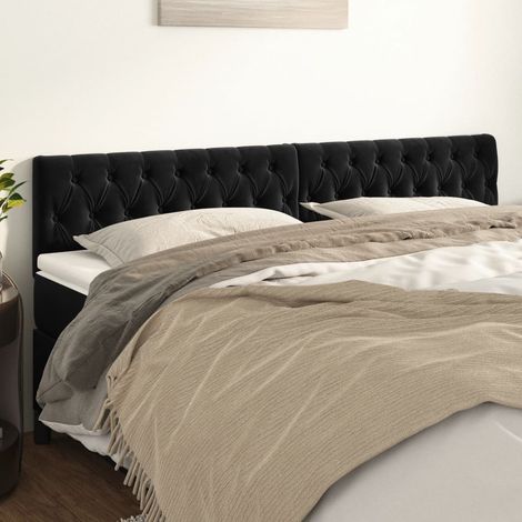 Têtes de lit Noir 180 x 7 x 78/88 cm Velours (1/5)