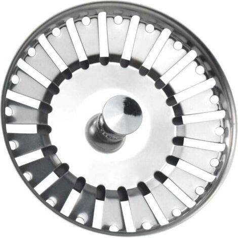 Panier de bonde d'évier manuel 84 mm – Acier inoxydable – Filtration efficace des résidus – Prévention des obstructions siphon-Crezuo