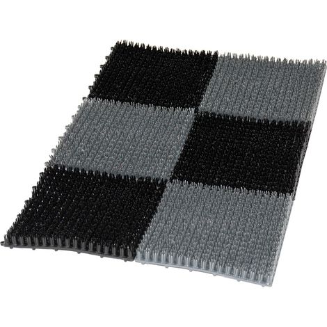 FELPUDO DE PLÁSTICO DE CÉSPED (6 PIEZAS) 3655 CM NEGRO/GRIS - WYCIER 67960