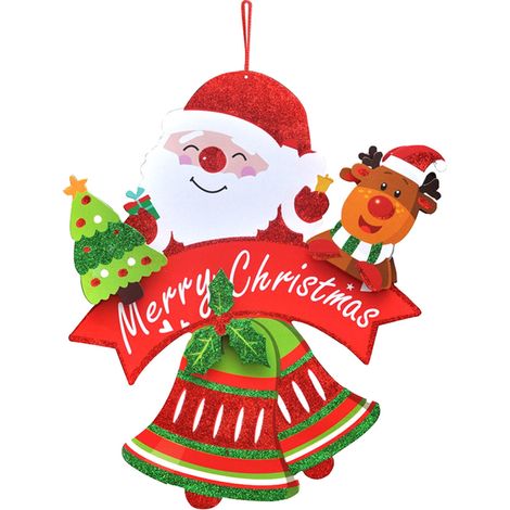 Ornement De Porte De Noël - Lettre De Santa En Carton Rigide - Décoration Intérieure Pour Arbre Porte Fenêtre - 1 Pièce (1/4)