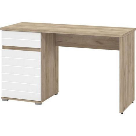 Escritorio Cambio, un Cajón, un Estante, una Puerta, 130x50x75.5h cm Marrón Roble