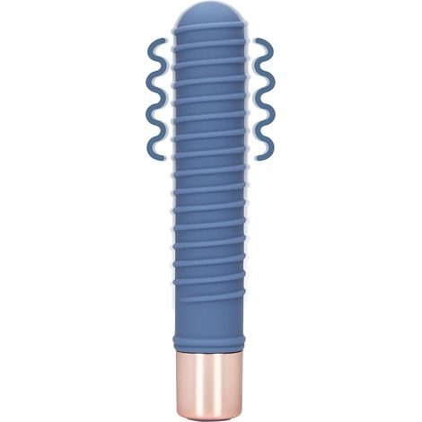 Loveline - Vibratore mini coniglietto a coste Blue Horizon