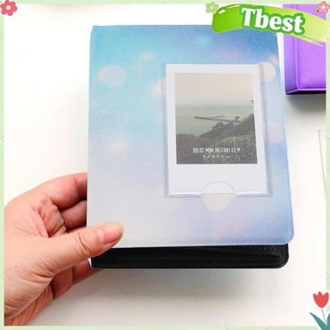 Tbest mini album photo de 3 pouces Mini Album Photo 3 pouces 64 pochettes pour bagagerie pochette tache de lumière bleue (1/4)