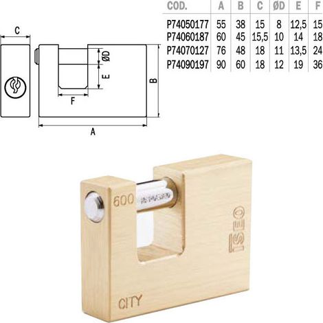 LUCCHETTO ANTISCASSO mm 90 - cifratura unica