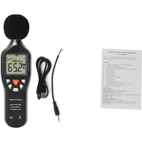 Sonometre Professionnel 30-130dB Enregistreur Donnees Audio (1/5)