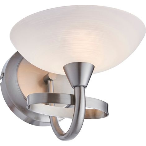 Endon Cagney - Applique murale à 1 ampoule Chrome satiné avec abat-jour en verre peint blanc, G9 (1/5)