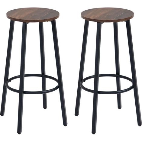 Lot de 2 tabourets de bar, structure en métal 42 x 42 x 65 cm (1/5)