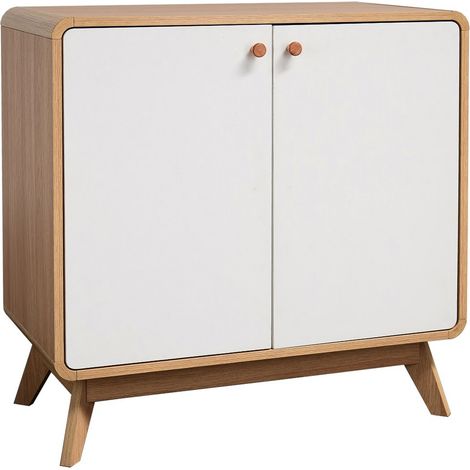 Cassie Armoire avec 2 portes en effet chêne et blanc (1/4)