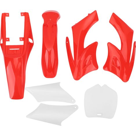 Kit di carene in plastica antiurto da 7 pezzi per moto, parafanghi di ricambio per Apollo Orion Dirt Bike, moto cinese a 2 tempi da 47cc e 49cc, colore rosso. (1/4)