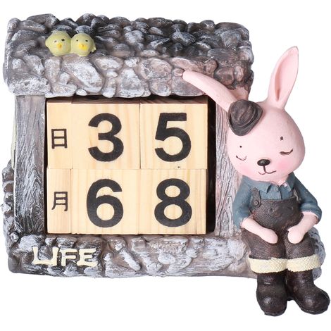 Calendrier décoratif innovant en forme de cabane de lapins, idéal pour meuble TV, mariage, bureau ou autre. (1/5)