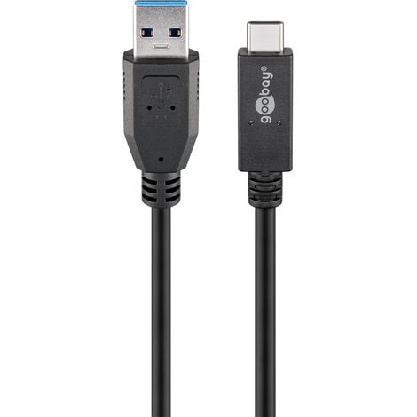 Goobay 41074 cable USB USB 3.2 Gen 2 (3.1 Gen 2) 1 m USB A USB C Negro (1/2)