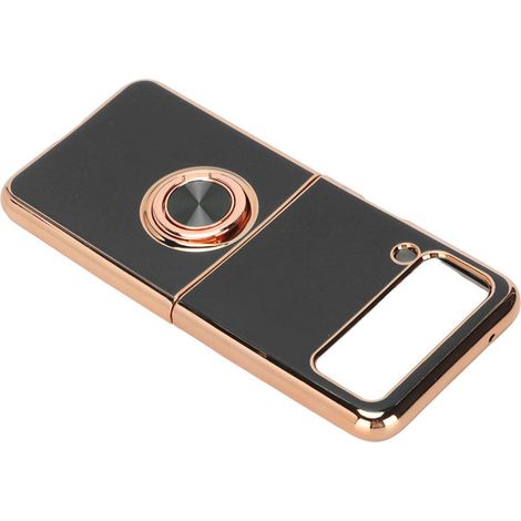 Flip 3 magnetische Smartphone-Hülle, schwarze Schutzhülle mit 360° drehbarem Fingerhalter, Autohalterung (1/5)