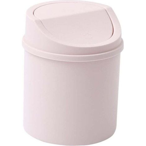 Mini poubelle rose pour bureau ou domicile – accessoire de rangement pratique et élégant Ortviai (1/4)
