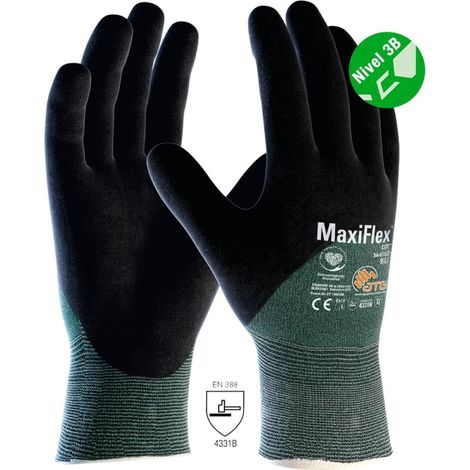 Guantes de trabajo ATG MaxiFlex 34-8753 - 9 (L) - Vert (1/5)