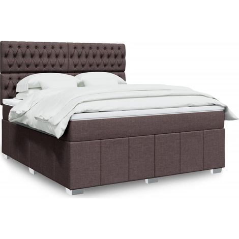 Boxspringbett mit Matratze Dunkelbraun 180x200 cm Stoff vidaXL (1/5)