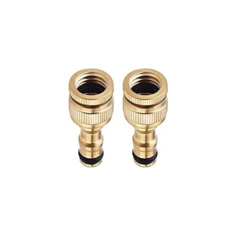Adaptador para manguera de agua de lavadora - apto para lavadoras y mangueras de agua - 2 unidades, color dorado, interfaz doble de 4/6 puntos - Crezuo