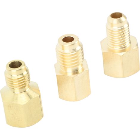 Lot de 3 adaptateurs en laiton pour climatiseur, adaptateur de vide durable, adaptateur de port de charge portable pour appareils électroménagers (1/5)