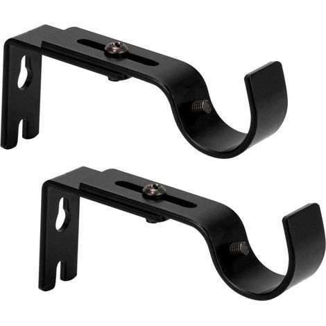 Lot de 2 supports muraux réglables, noir (1/4)