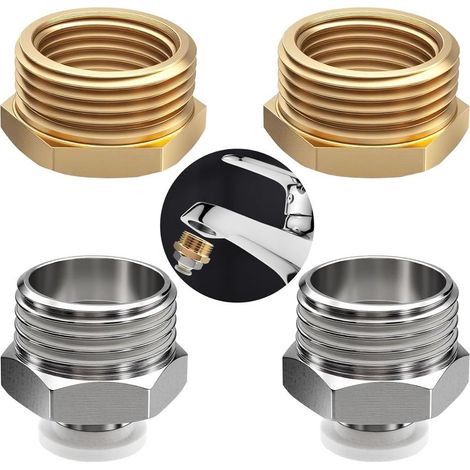 Kit de raccords pour tuyau d'arrosage, adaptateur rapide pour robinet d'eau 1/2" vers raccord 8 mm, raccords réducteurs en laiton 3/4" vers 1/2", adaptateur pour tuyau d'arrosage vers robinet (1/5)