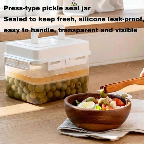 Boîte de fermentation rectangulaire pour aliments - Récipient de conservation hermétique pour la cuisine 5L (1/5)