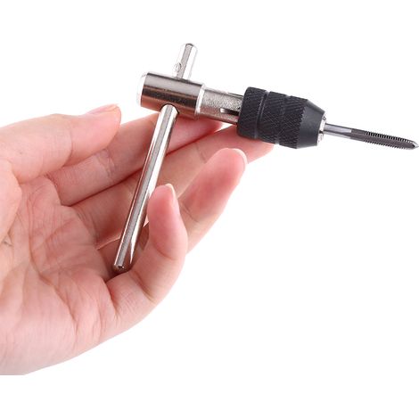 Poignée de clé à tarauder manuelle avec 4 tarauds à goujure droite M3/M4/M5/M6 (1/5)