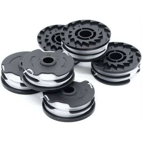SABIR Lot de 6 bobines de fil de rechange pour débroussailleuse sans fil LIDL Parkside PRTA 20-Li A1, B2, C3, PRT 550 A1, A3, PRT 300 A1-2 x 4 m 1,6 mm (1/3)