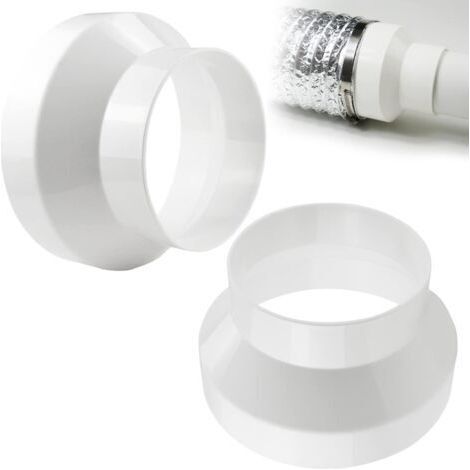 2 pcs Réducteur de Conduits en ABS Adaptateur de Conduit 150mm à 100mm Réduction de Ventilation pour Extracteur D'Air Conduit de Ventilation (1/5)