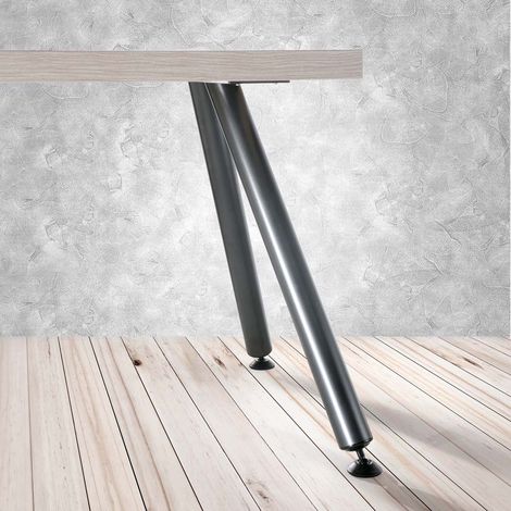 Tischgestell Tischstütze Tischbein Möbelfuss Schreibtisch Edelstahl Optik 710mm (1/2)