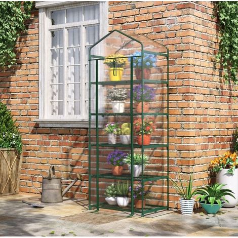 Mini serra in plastica trasparente con 5 ripiani, 69 x 49 x 193 cm HAVRYA (1/5)