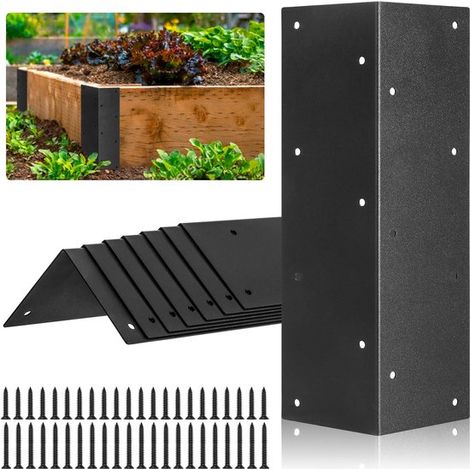 Soportes de esquina para jardineras - Juego de 8 - Resistentes a la corrosión - 28 cm de altura