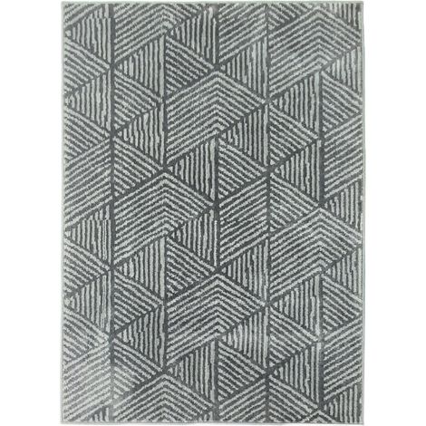 Moderner waschbarer Wohnzimmerteppich, 170 x 120 cm, Dunkelgrau (1/5)