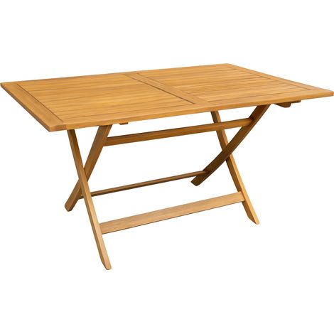 Tavolo Rettangolare Pieghevole in Legno di Acacia – 140x80xH72 cm