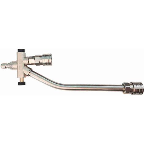 Zoternen Accessoire à double connecteur de canon en mousse, accessoire à double pointe à double pointe en acier inoxydable pour canon de savon, 1/4 '' Connexion rapide