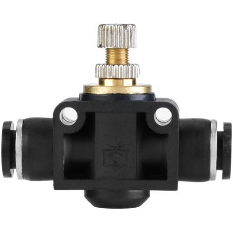 Régulateur de débit d'air pour tuyau de 6 mm, raccord pneumatique en T, vanne de régulation pour raccords de tuyauterie (6 mm) (1/5)