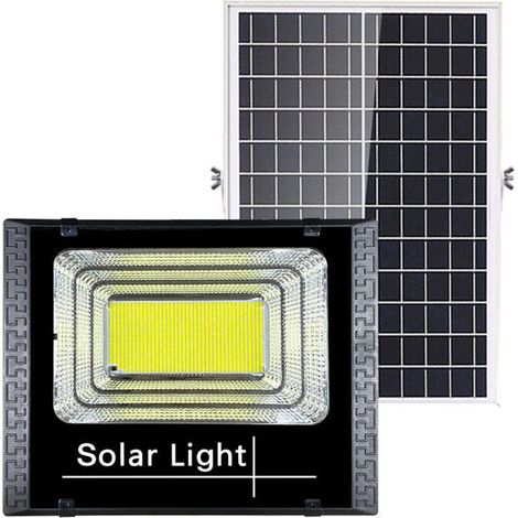 Projecteur solaire LED d’extérieur avec panneau solaire, 100W. Projecteur ultra lumineux avec protection IP66.Lampe solaire extérieure pour jardins, portes, cours, garages, etc. [Classe énergétique A+