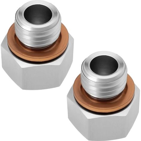 Lot de 2PCS Adaptateurs de Raccord Métrique en Acier Inoxydable 304 M12x1,5 Mâle vers 1/8 NPT Femelle pour Capteur de Température de Pression d'huile et d'eau 20 Mm avec Rondelle (1/5)