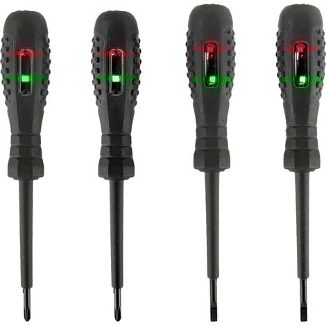 Cacciavite magnetico 2 in 1, rilevatore di elettricità, rilevatore di elettricità ad alta coppia, penna misuratrice di tensione per elettricisti (2 teste piatte + 2 teste a croce)