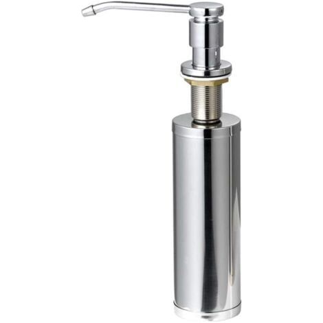 Distributeur de liquide pour évier de cuisine, distributeur de savon pour évier de cuisine avec bouteille de savon de 11 oz, acier inoxydable (1/5)