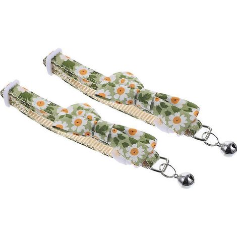 Lindo collar para gatos con cascabel y pajarita, 4 piezas, diseño de dibujos animados. (1/5)