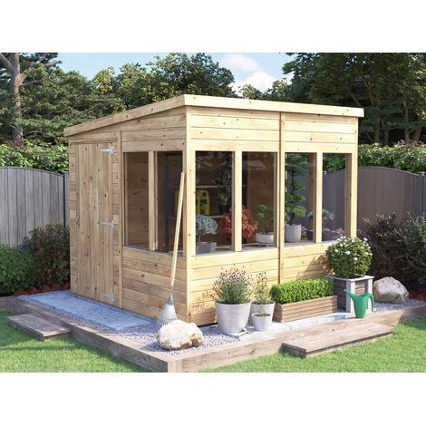 Dunster House Potting Shed Pent Roof W8' x D8' (W2.4 x D2.4m) Overlord Modular (1/5)