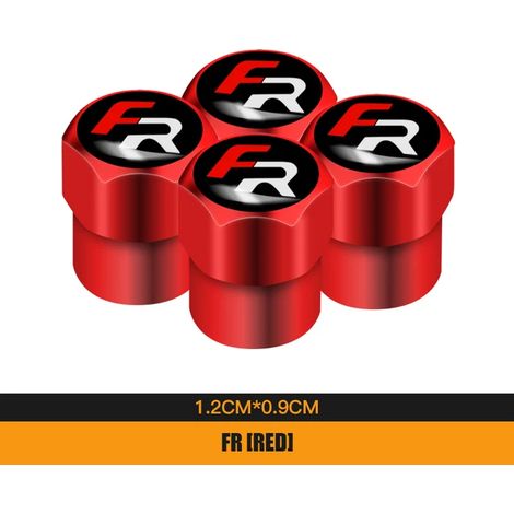 (B Rouge pour FR) 4 bouchons de valve de pneu en aluminium pour voiture, compatibles avec Seat Leon Cupra Ibiza Altea Exeo, Mula Sportcoupe Alhambra Tarraco (1/5)