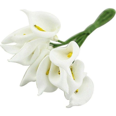 Bouquet de 12 mini callas artificielles blanches pour mariage, à faire soi-même - Couronne (1/5)