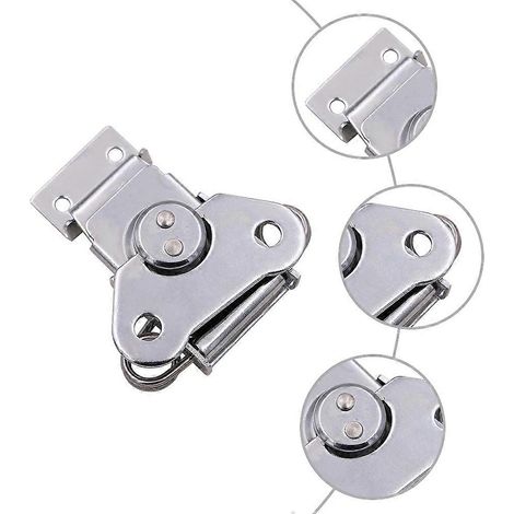 Loquet à bascule à ressort en acier inoxydable pour petites portes, armoires, boîtes à outils et rangements. 20 x 6,50 x 1,50 cm. 1 jeu (1/5)