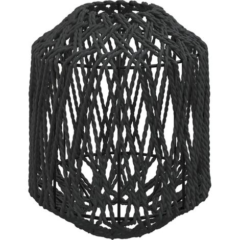 Abat-jour noir 23x28 cm fer et papier CFW52938 (1/5)