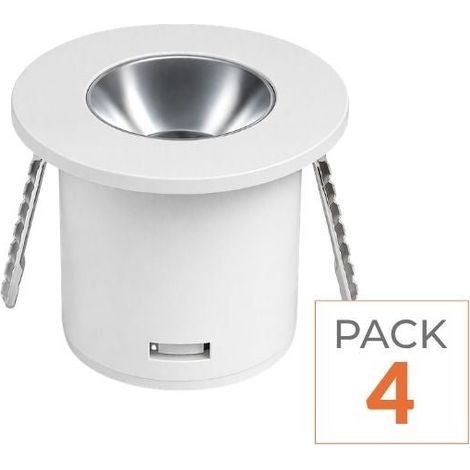 Mini Spot LED Encastrable 1W 90° Rond Blanc (Pack de 4) - SILAMP