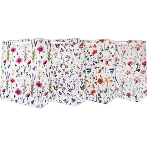 Große flache Tasche mit Blumen
